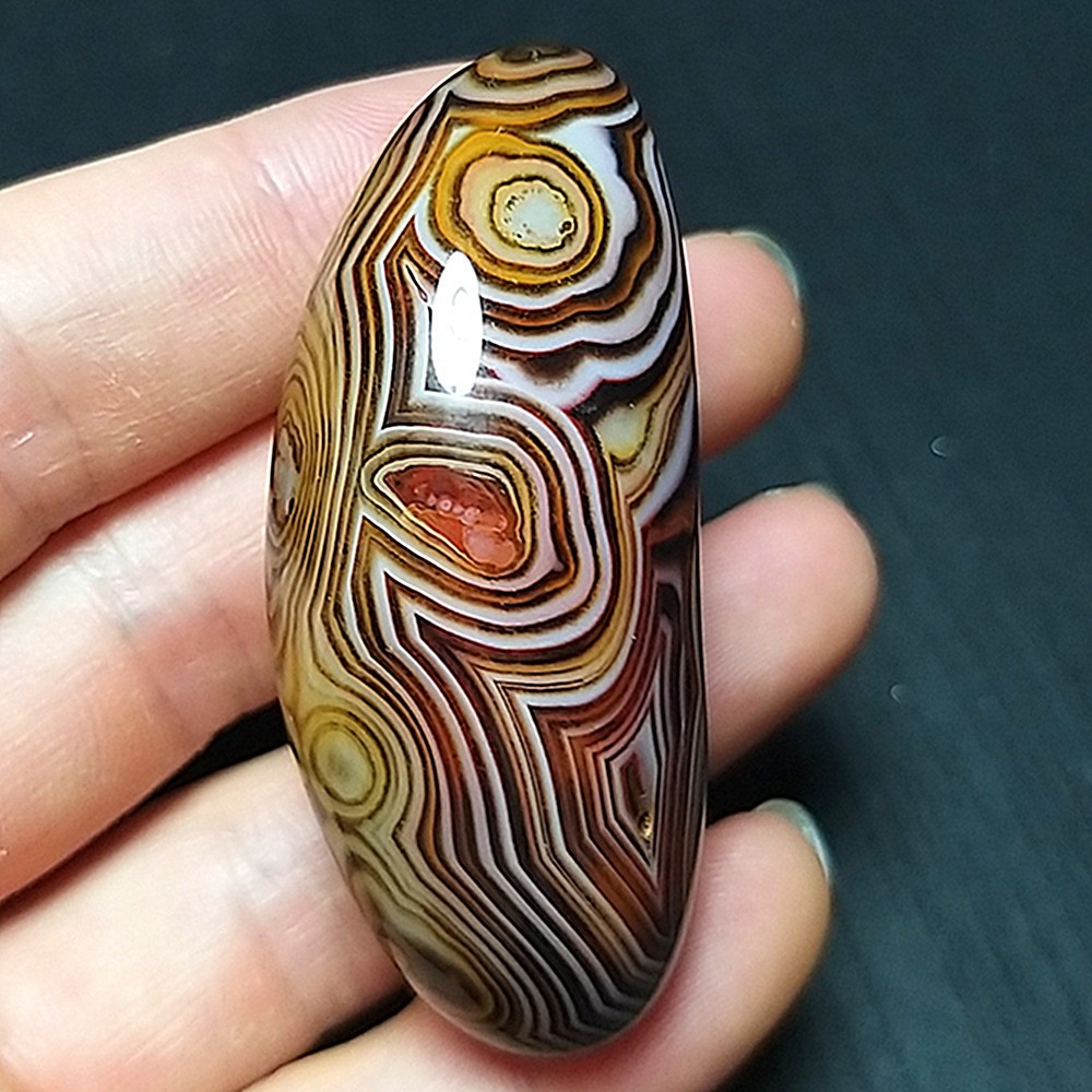 TOP 48G Natural Polished Silk Banded Lace Agate stone Madagascar m63