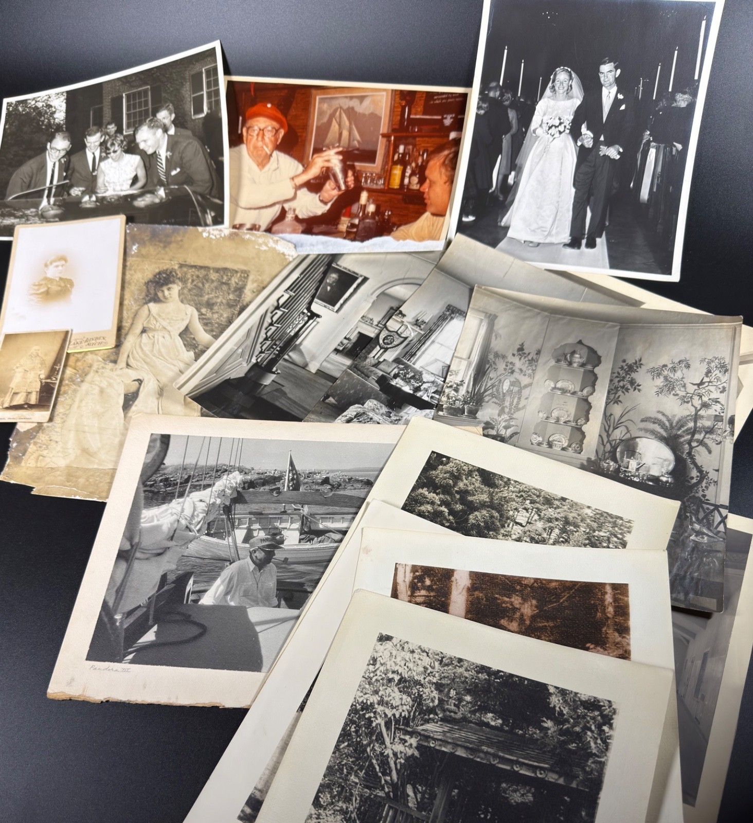 Lot of 14 Large Antique and Vintage Photographs from 1898 to 1960\'s- 8x10+