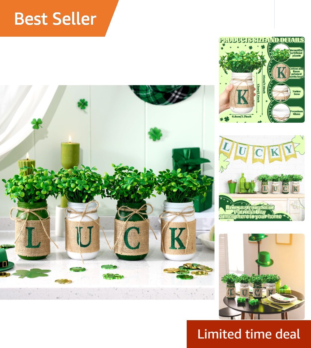 4 Pcs St. Patrick\'s Day Table Decor St. Patrick\'s Day Shamrock Centerpiece fo... 4 Pcs St. Patrick\'s Day Table Decor St. Patrick\'s Day Shamrock Centerpiece fo...