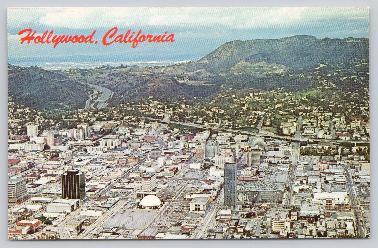 Vintage Hollywood CA Aerial View Postcard 1989 Krieg Publishing Mike Roberts