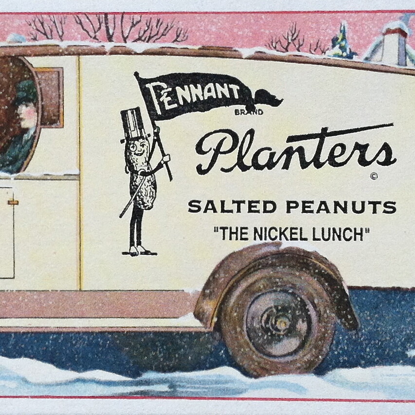 Vintage Original 1920s MR. PEANUT Desk Ink Blotter PLANTERS Salted Peanuts NOS