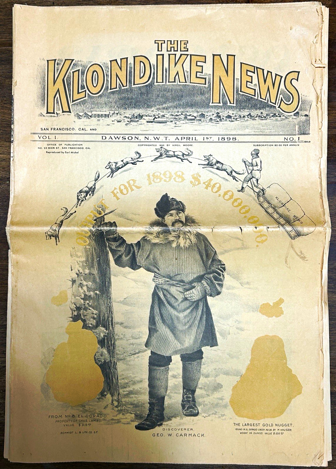 Klondike News 1898 Gold Rush Earl Mickel Facsimile Dawson Yukon 39 Pages Map