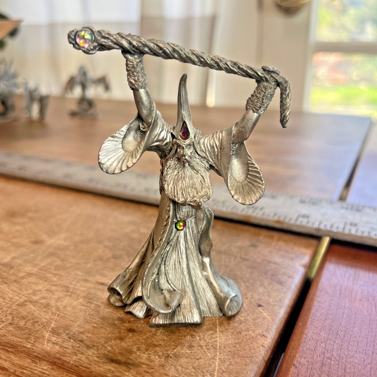 1990 Perth Pewter AC68 Storm Master Wizard Swarovski Crystal John Dennett DND