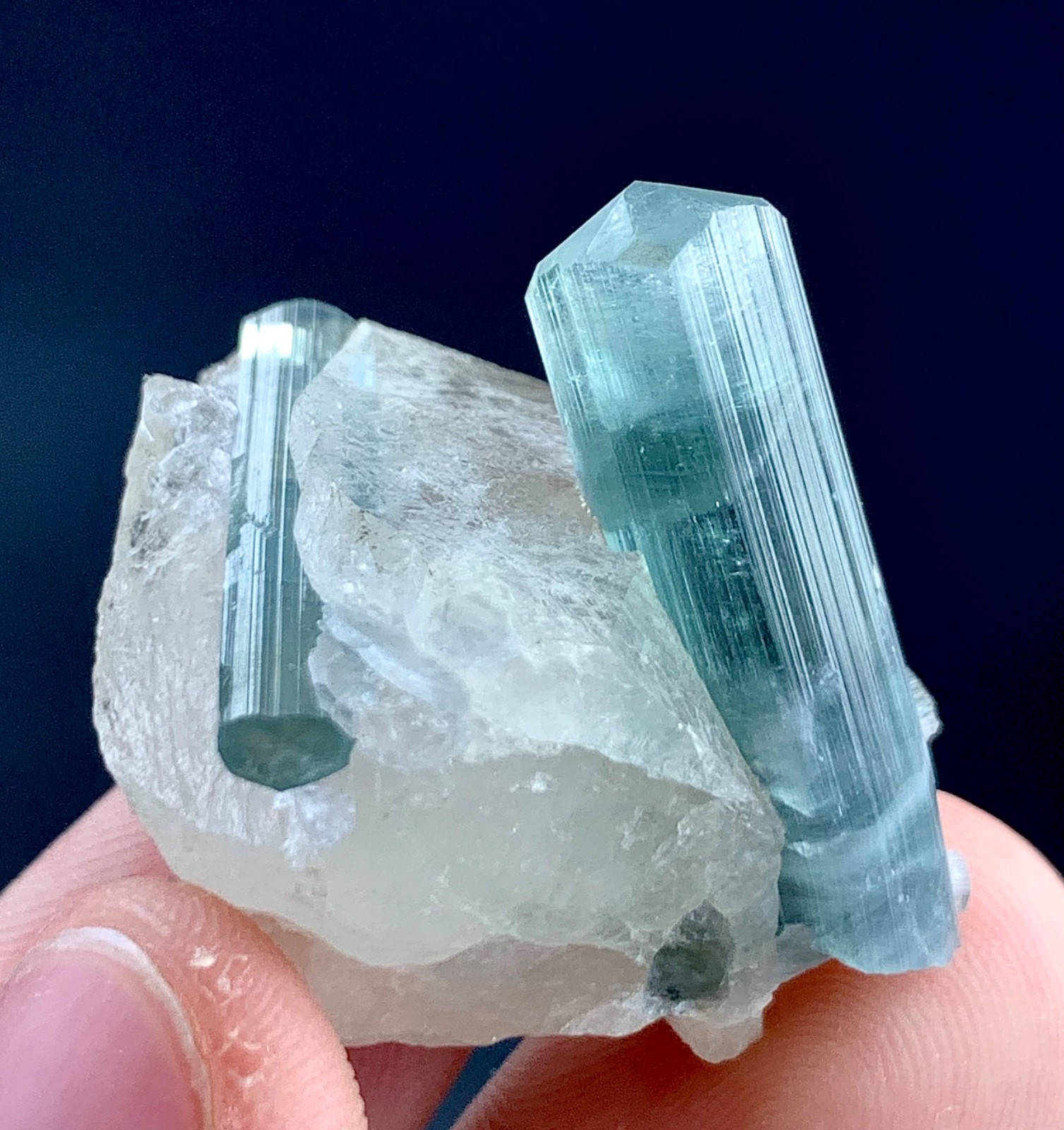 84 Carat Tourmaline Crystal Specimen On Quartz From Afghanistan