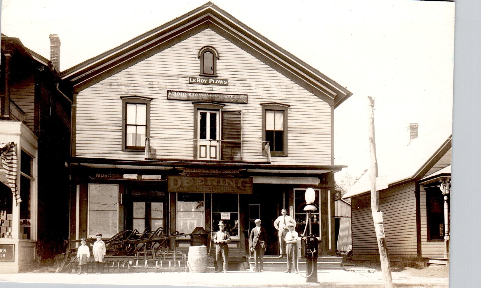 HARDWARE STORE moscow pa c1910 postcard pennsylvania real photo rppc shop farm
