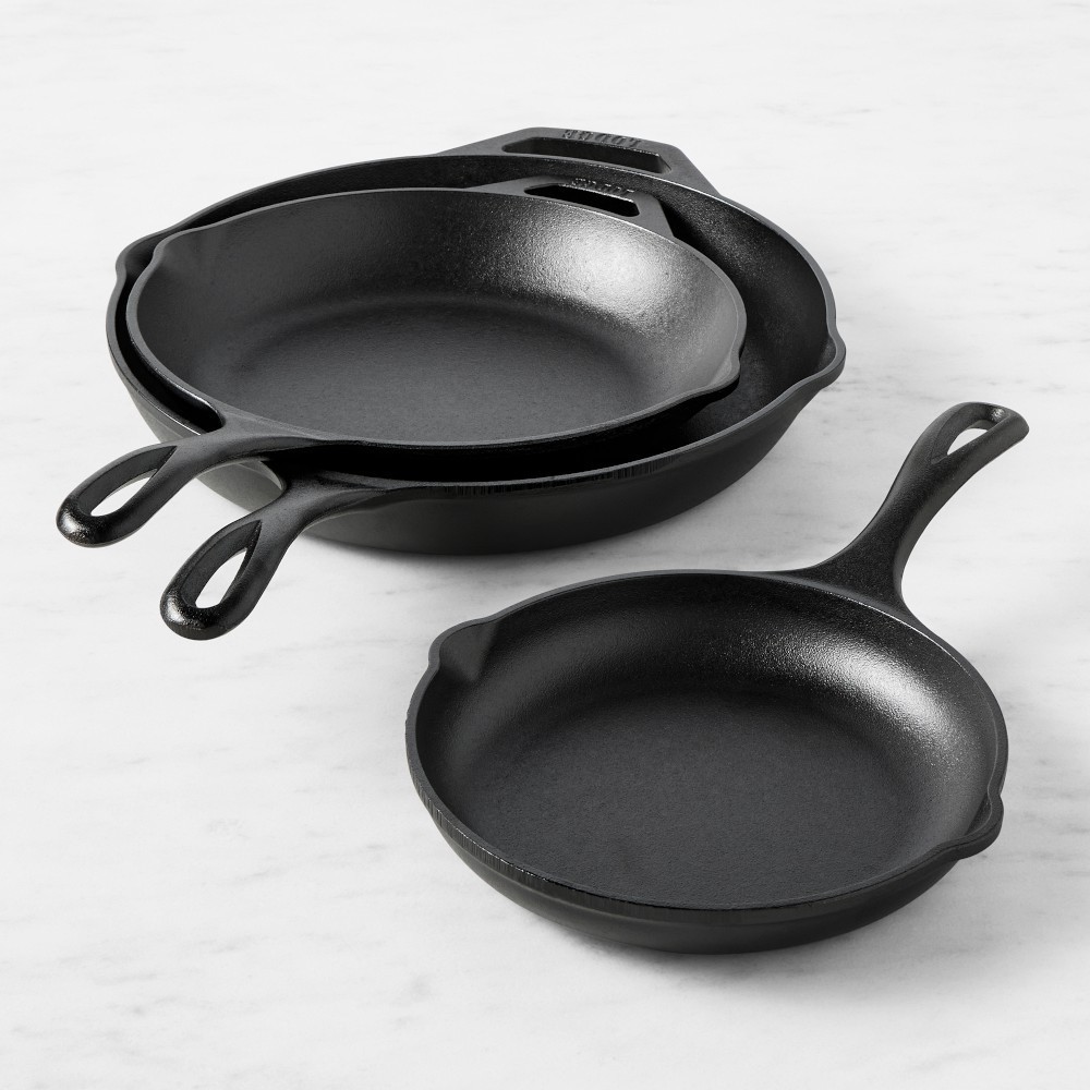 Lodge Chef Seasoned Cast Iron Skillet, Set of 3