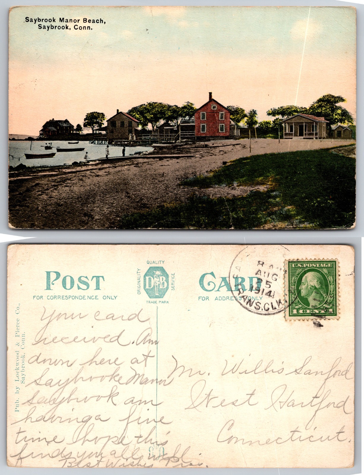 Saybrook Manor Beach Saybrook Connecticut Postcard