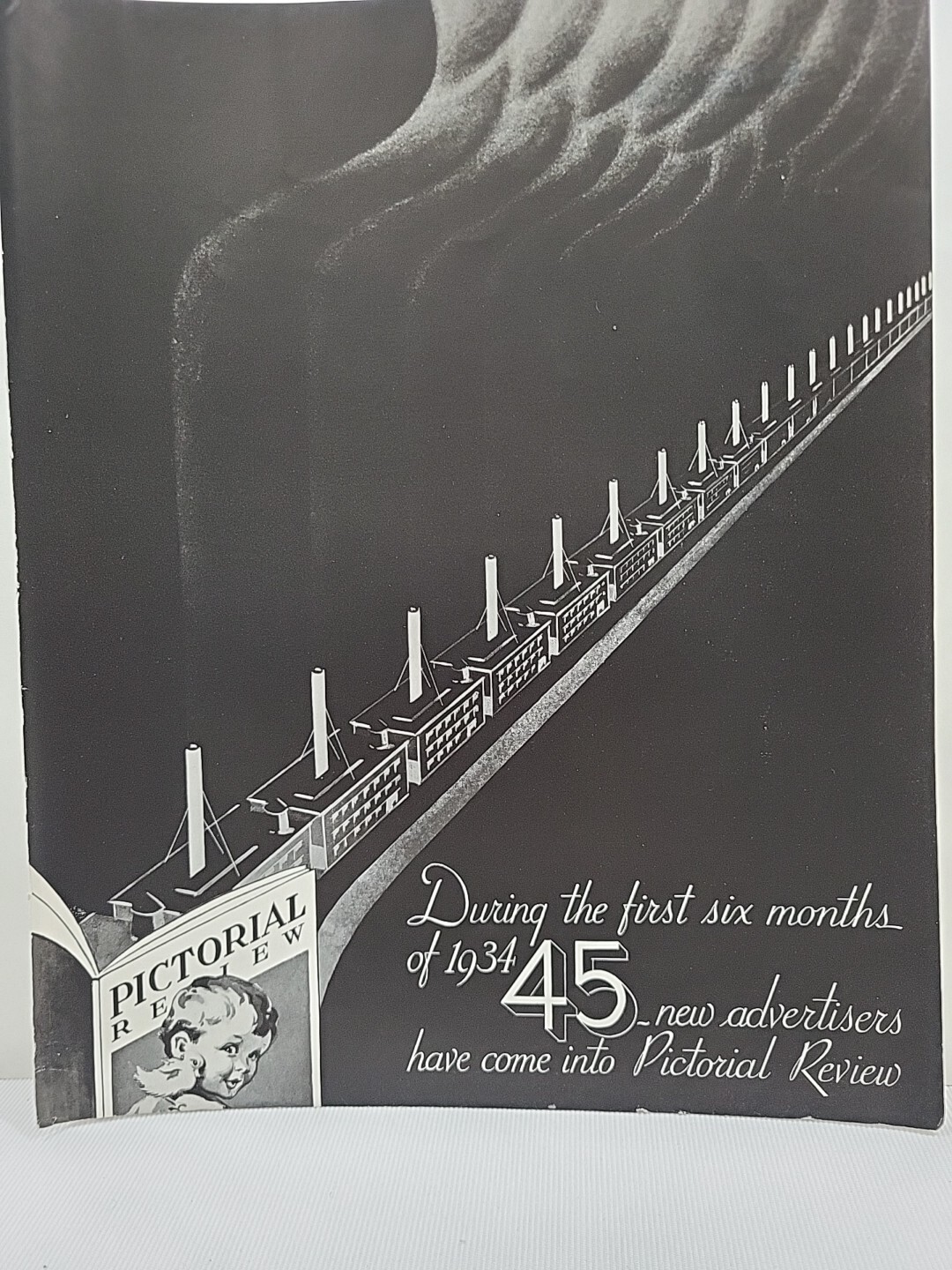 1934 Pictorial Review  Fortune Print Advertising Factories Baby Smokestacks