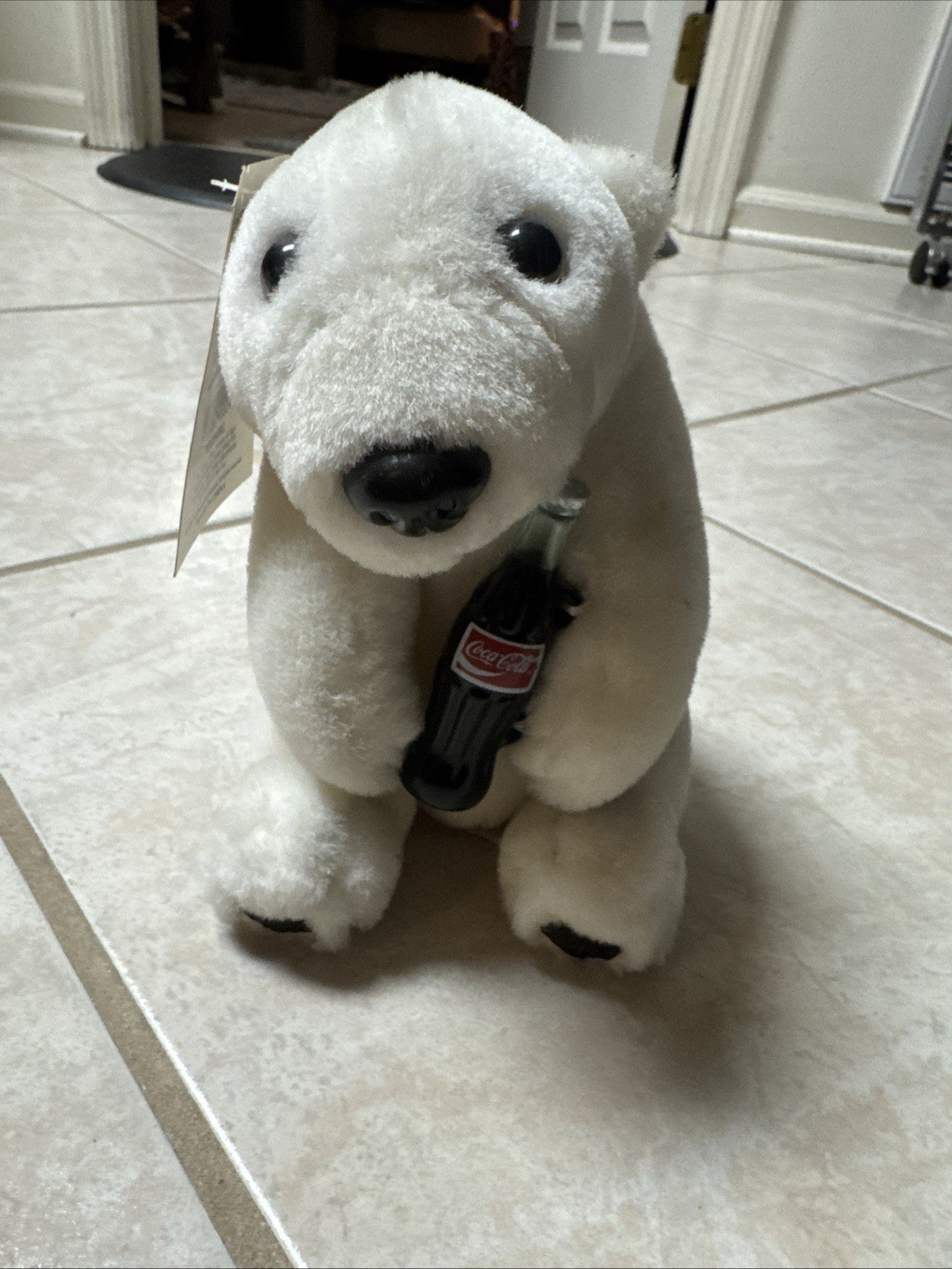 Vintage Coca Cola Polar Bear Coke Bottle White Teddy Stuffed Animal Plush 1993