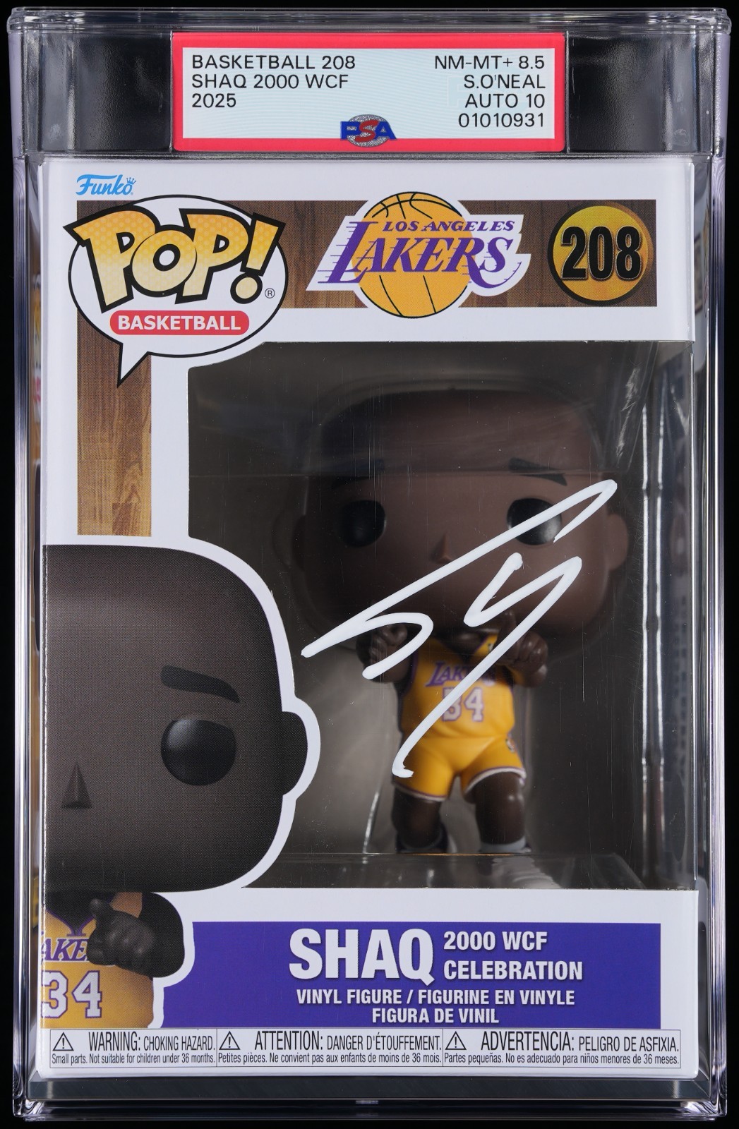PSA 8.5/10 Funko Pop Basketball 208 Shaq (Beckett Witnessed Autograph)