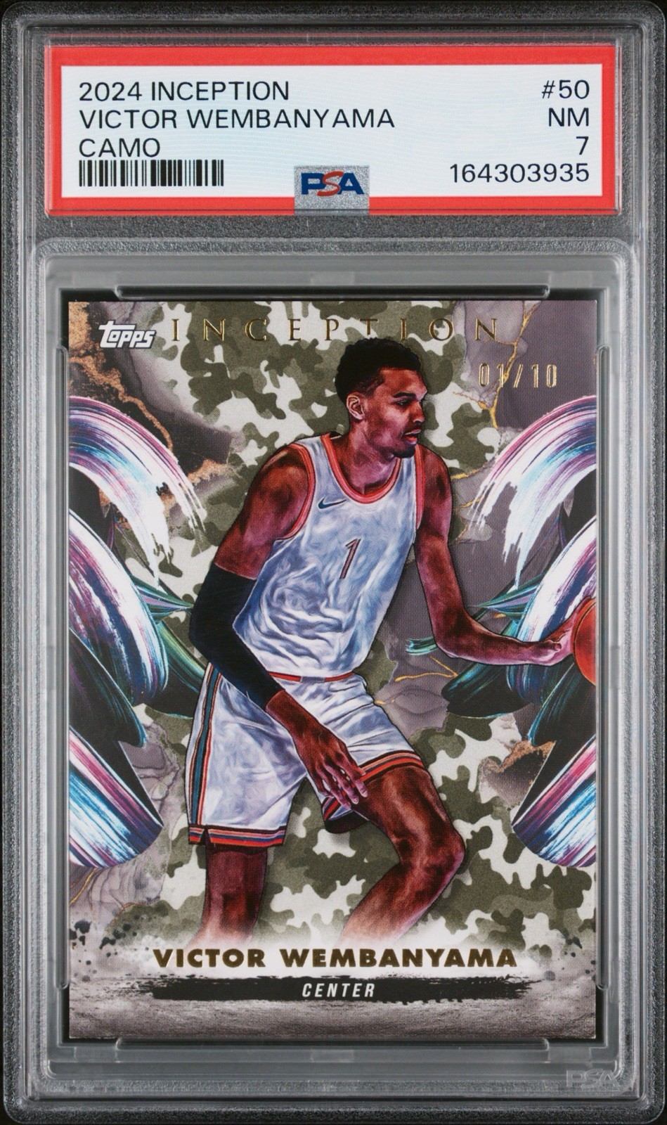 VICTOR WEMBANYAMA 2024-25 Topps Inception CAMO 01/10 PSA 7 #50 WEMBY 🔥