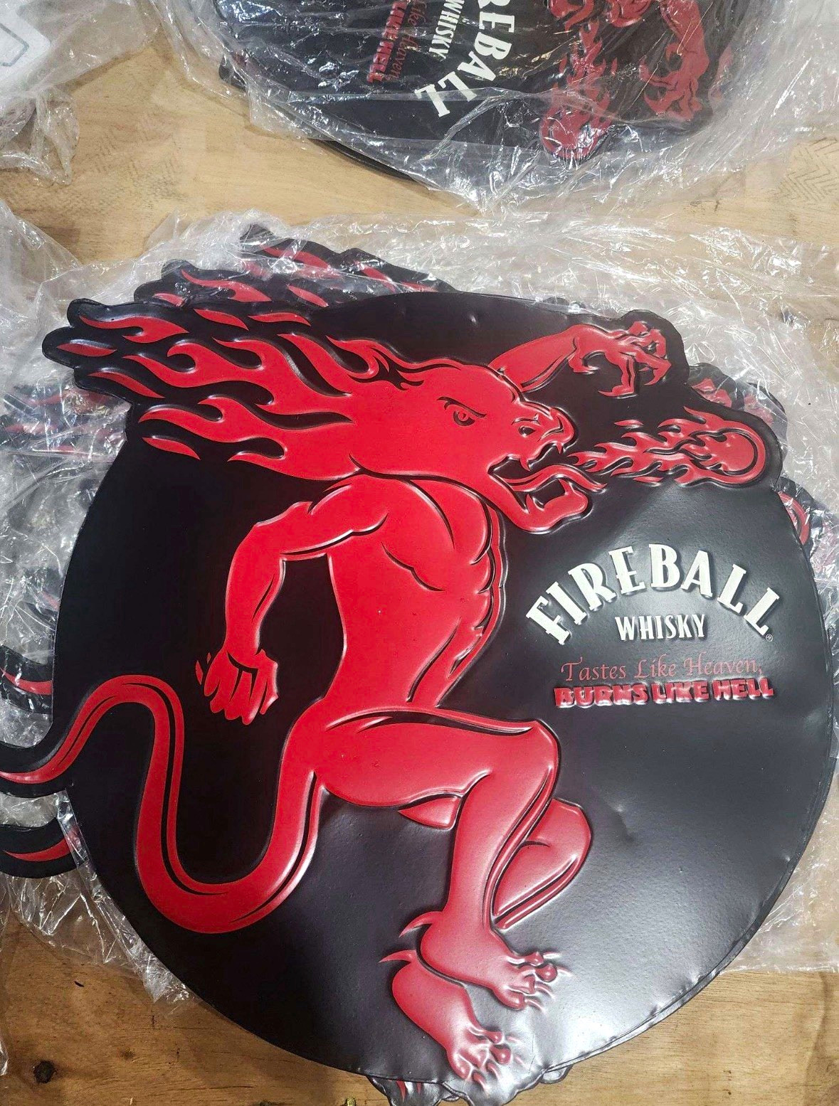 Fireball Distillery Advertising Sign Black Red White \