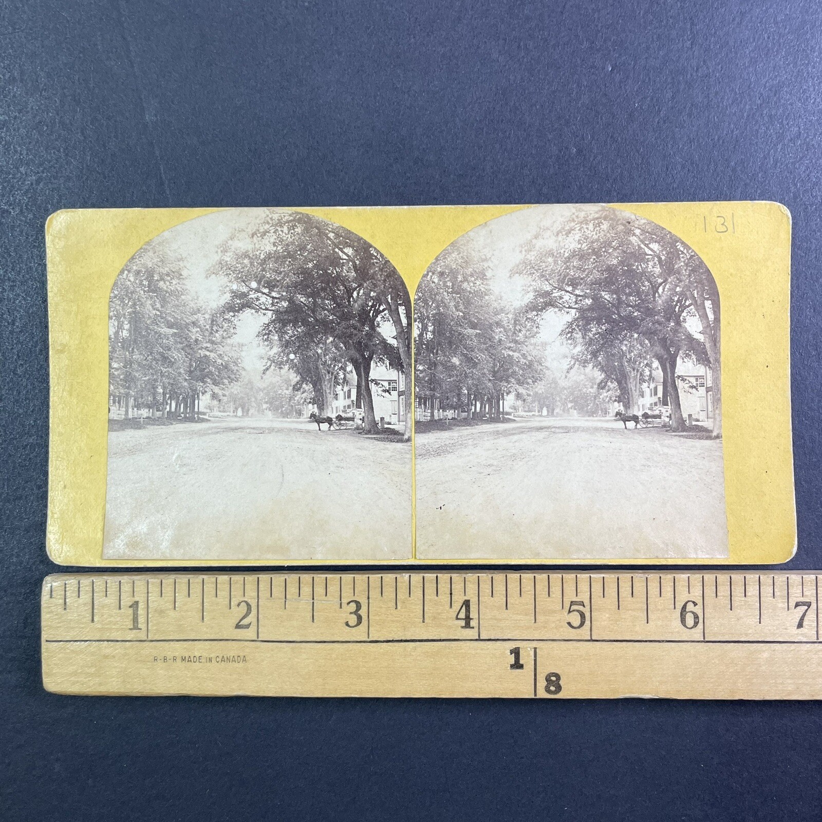 North End Concord NH Stereoview Street Scene Horse Cart 1860s Victorian