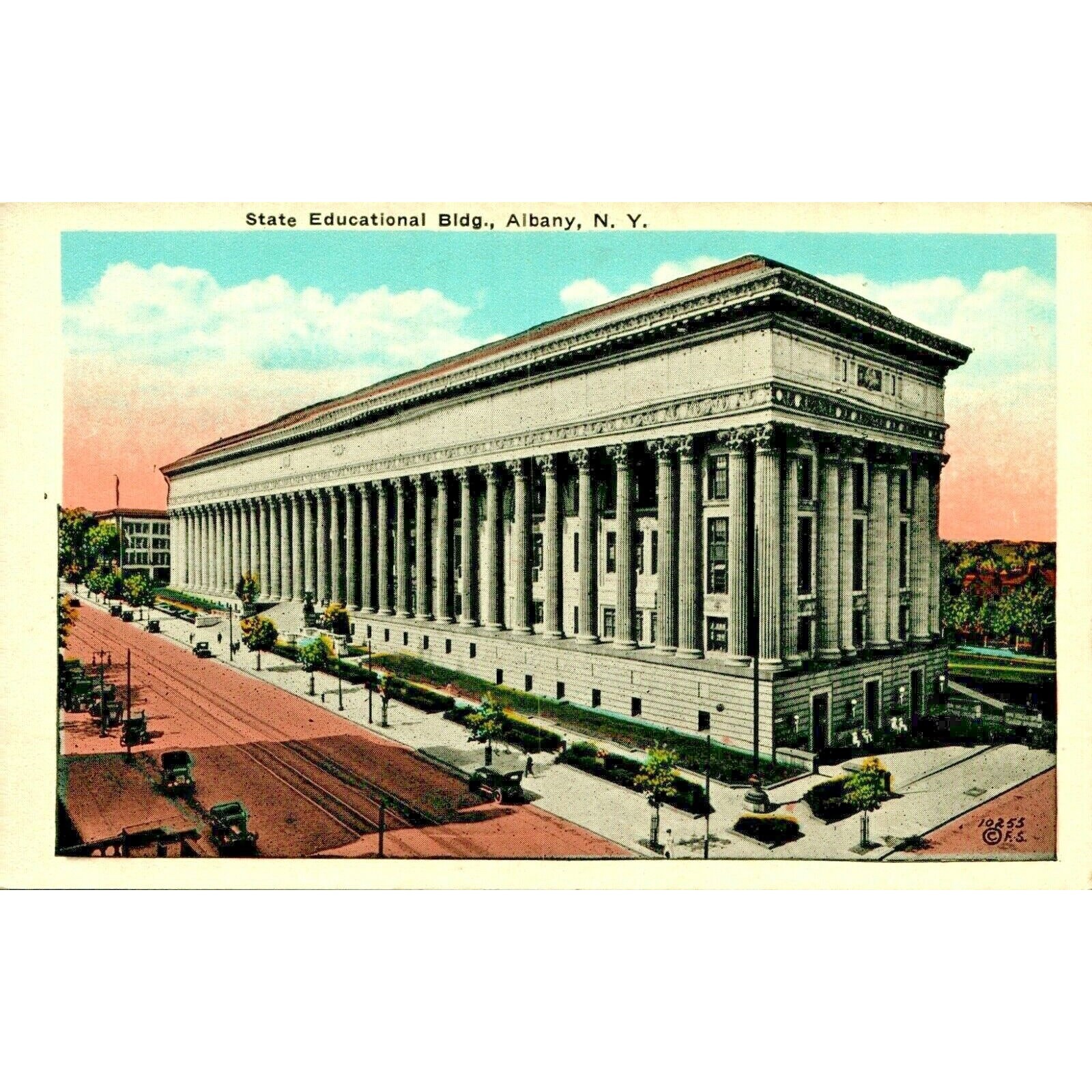 Postcard Albany New York NY State Education Building White Border Era