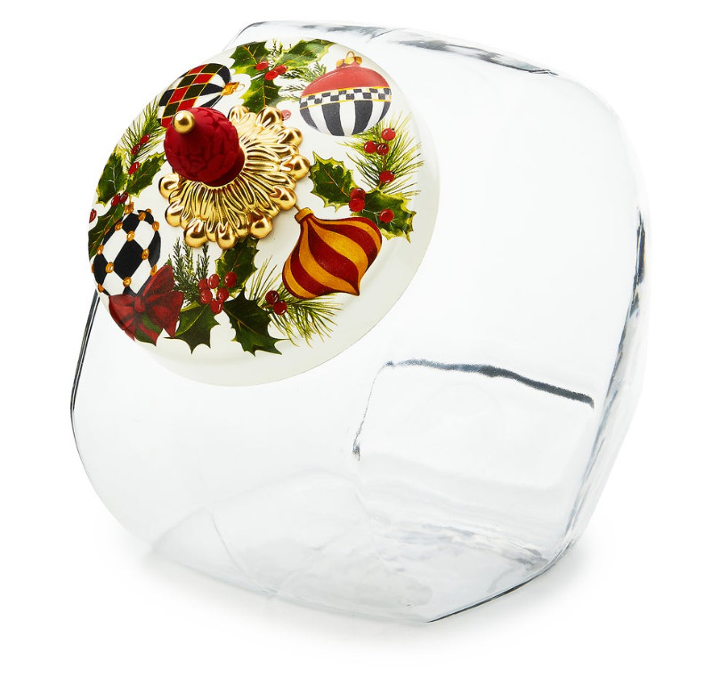 Mackenzie-Childs Cookie Jar with Deck the Halls Lid