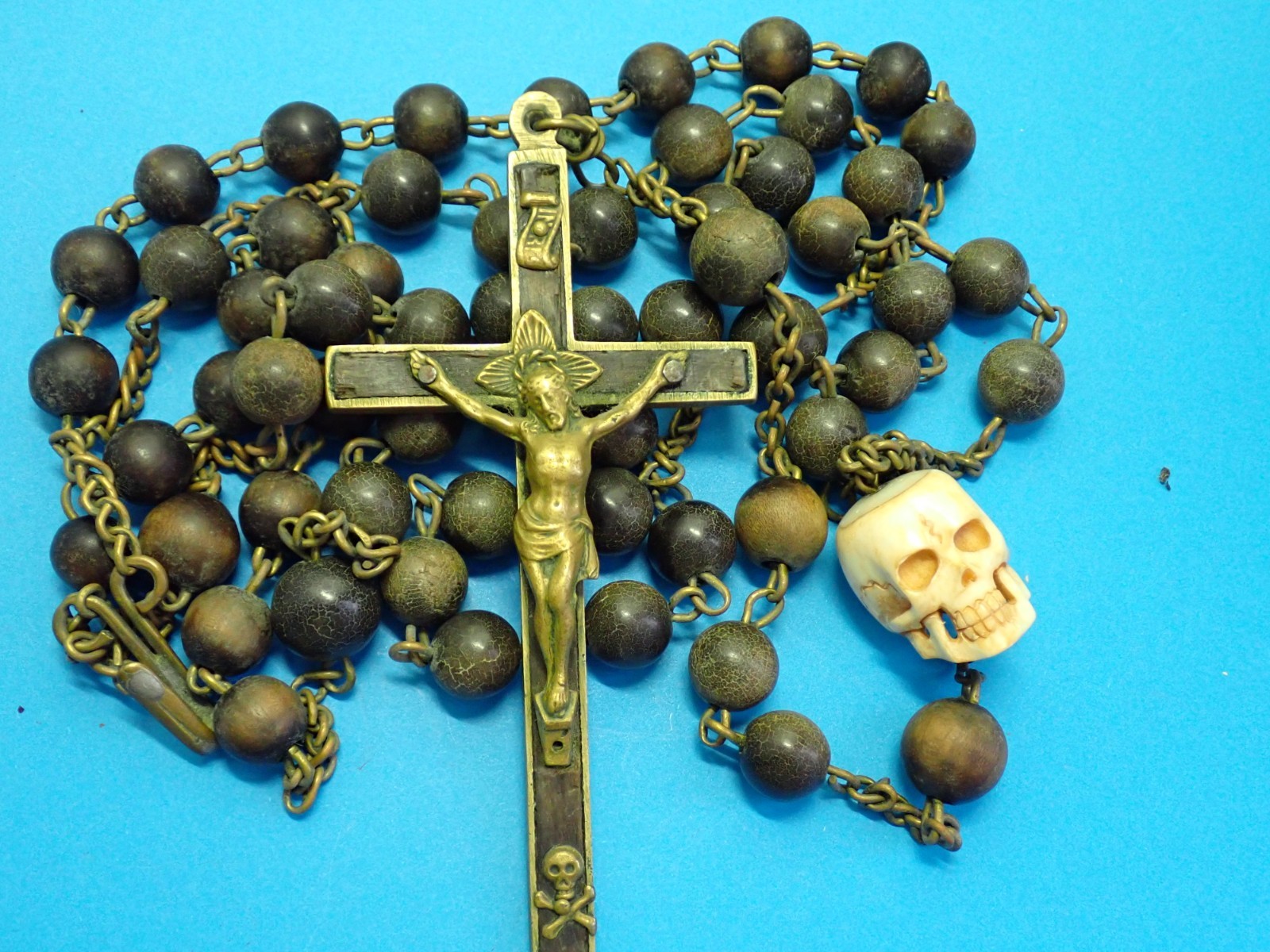 AMAZING antique FRENCH HABIT rosary / PRIEST rosary / 19 CENTURY rosary