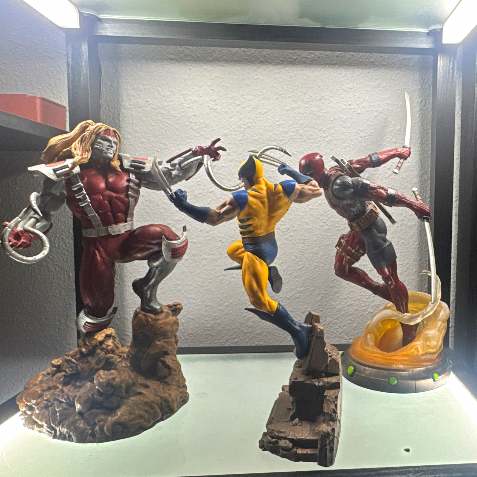 Marvel Wolverine, Deadpool & Omega Red Multicolor Statue Set - Comic Book Heroes