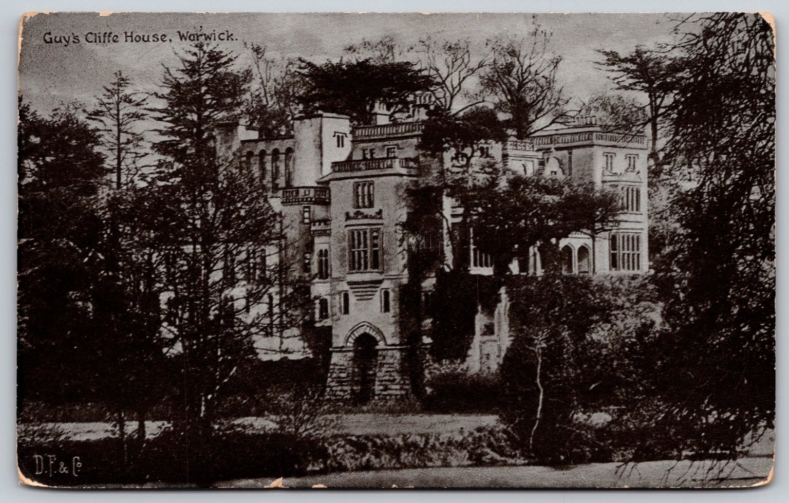 Edwardian Guy's Cliffe House Warwick Postcard D.F.&C. W. Coburn UK D224