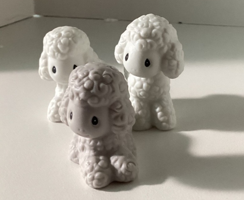 Precious Moments Nativity Lot of 3 SHEEP/LAMBS From Vintage 1986 Set Excellent