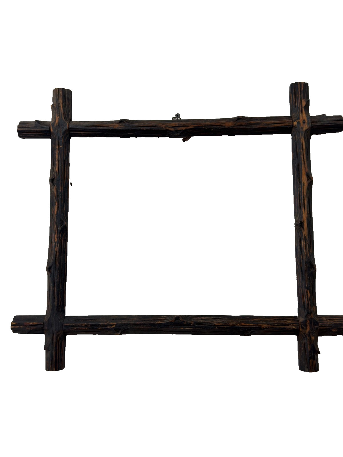 antique victorian Black Forest tree bark carved frame 1890 original surface