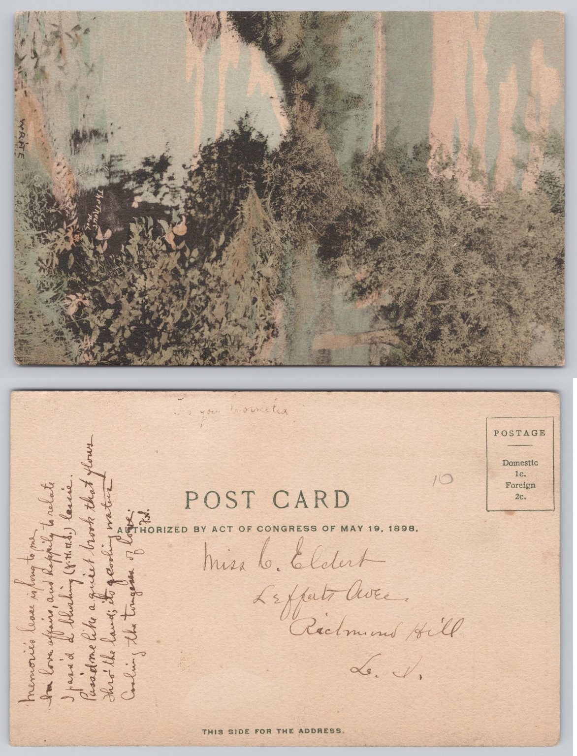 1898 Undivided Back Postcard 