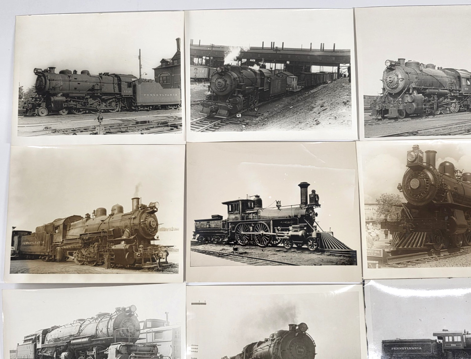 12 Vintage 8x10 Pennsylvania Railroad PRR Steam Locomotive Photos 1950s-60s