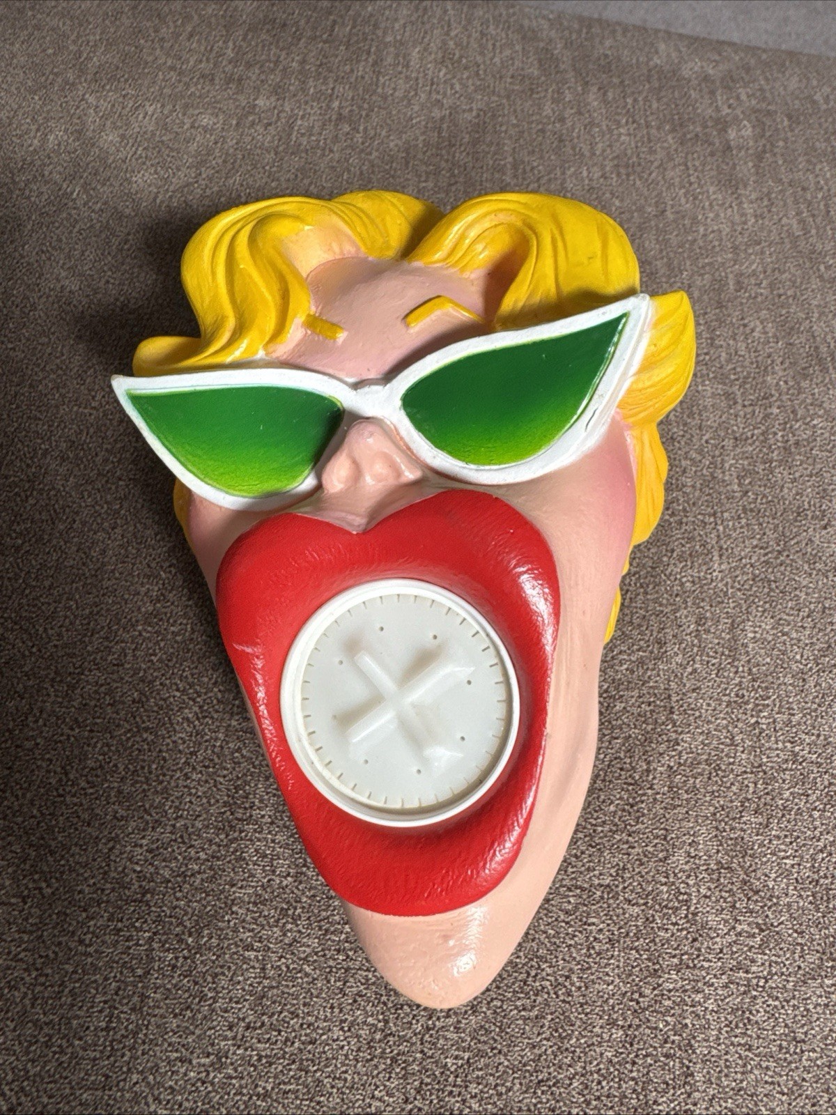 Vintage 1987 Banning Woman Face Shower Head Retro Kitsch Pop Art Novelty Plastic