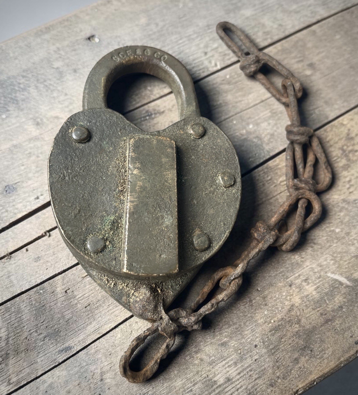 Vintage Padlock, Heart Shaped, SCE & G CO