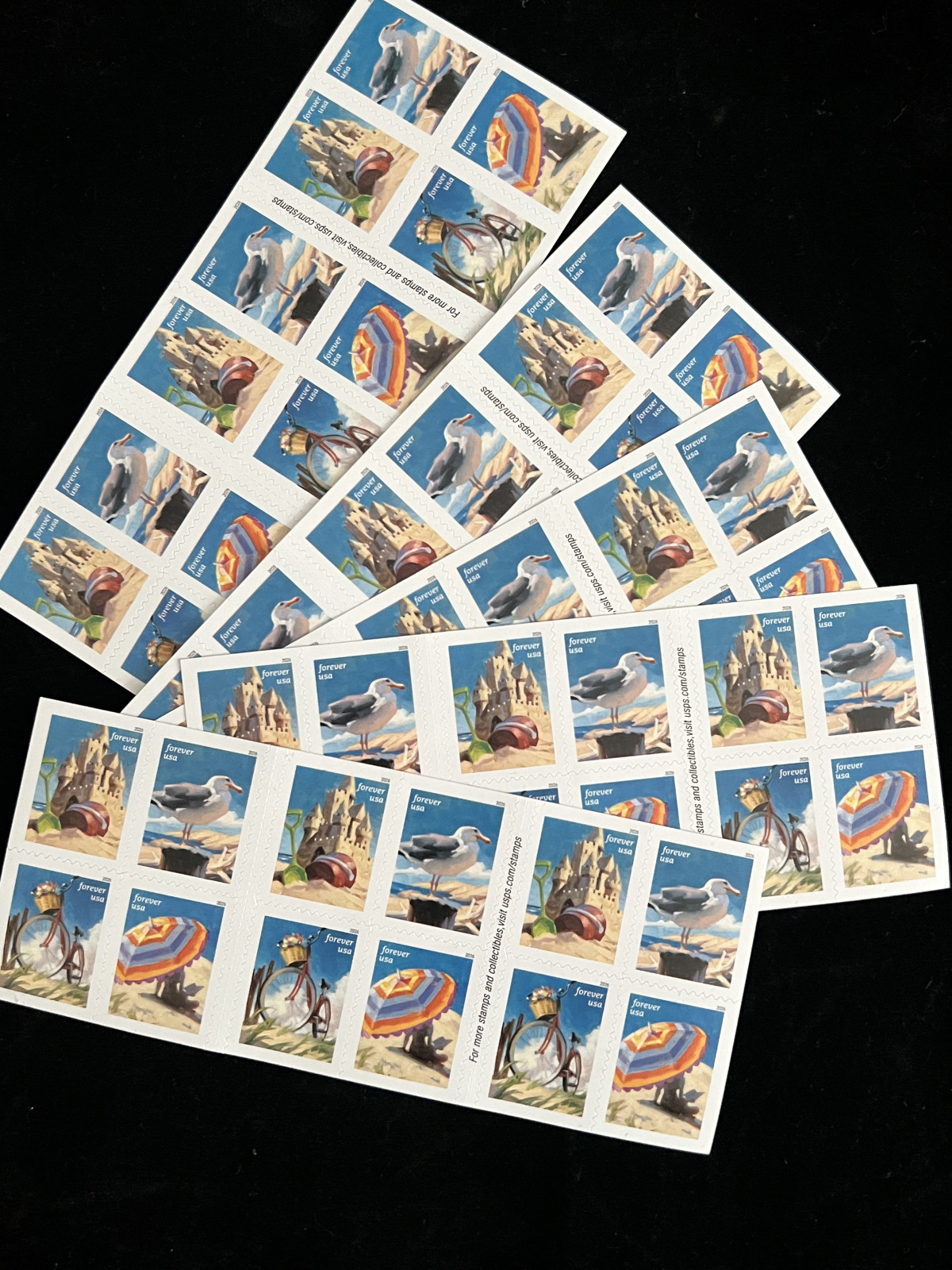 #6070-6073a A Day at the Beach 2026 Forever 5 Booklets 100pcs VF MNH