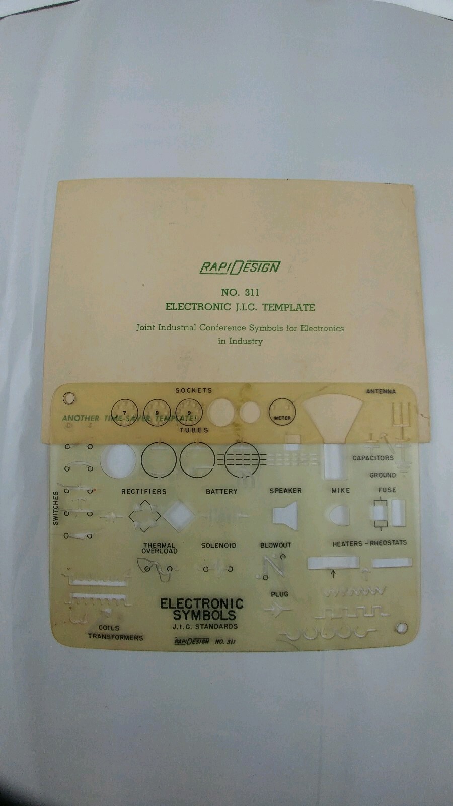 Vintage RapiDesign Electric Controls Template No.311 Engineering Drafting J.I.C.