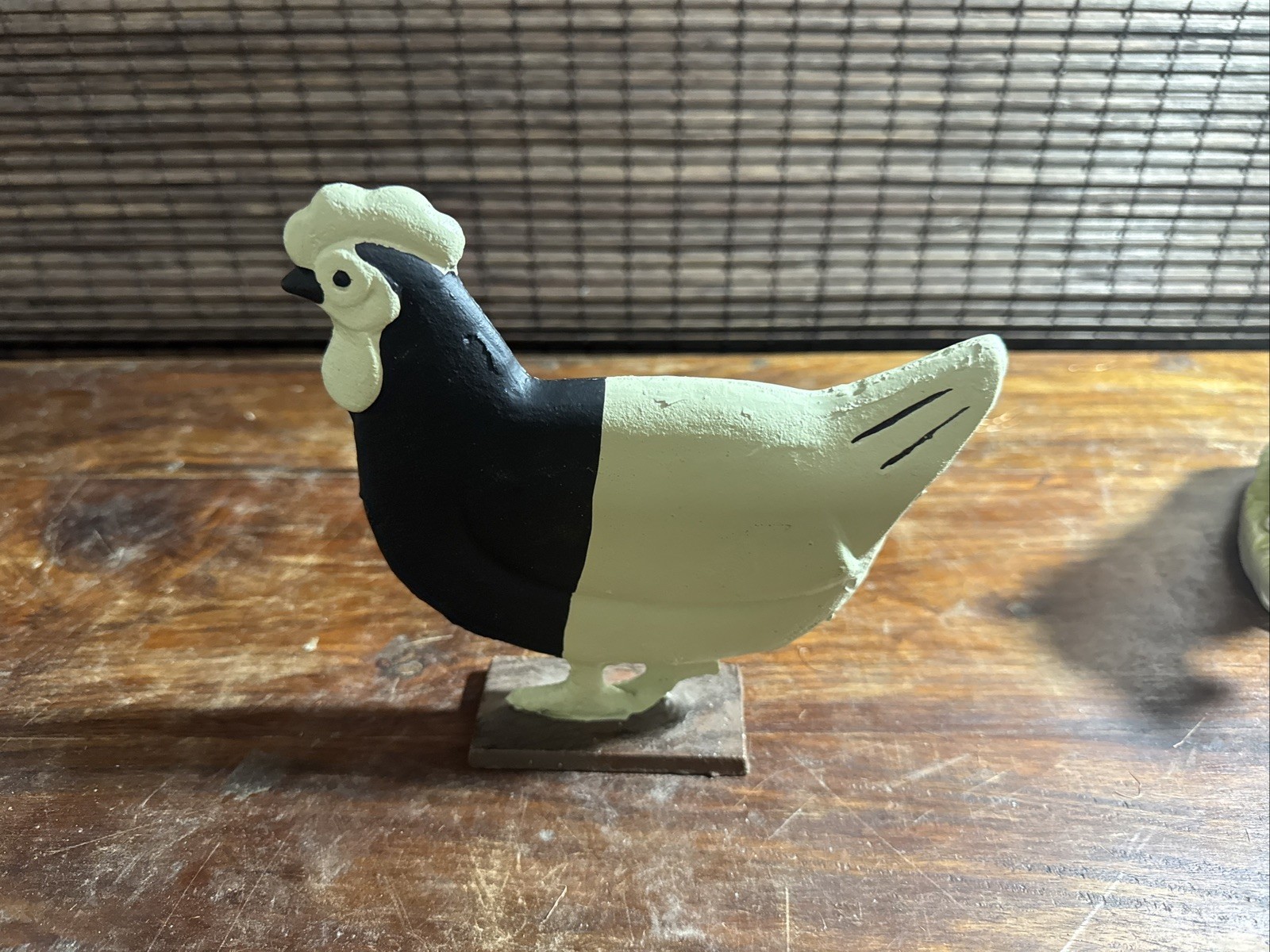 Vintage Cast Iron 7”Hen Painted Door Stop