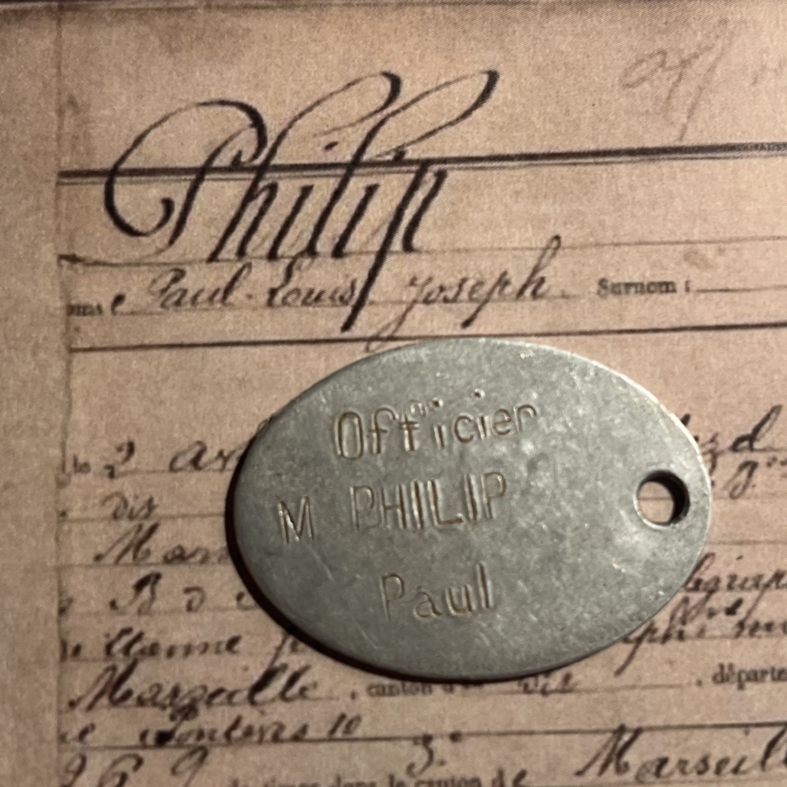 France identity plate WW1 officer Marseille dragons cavalry 