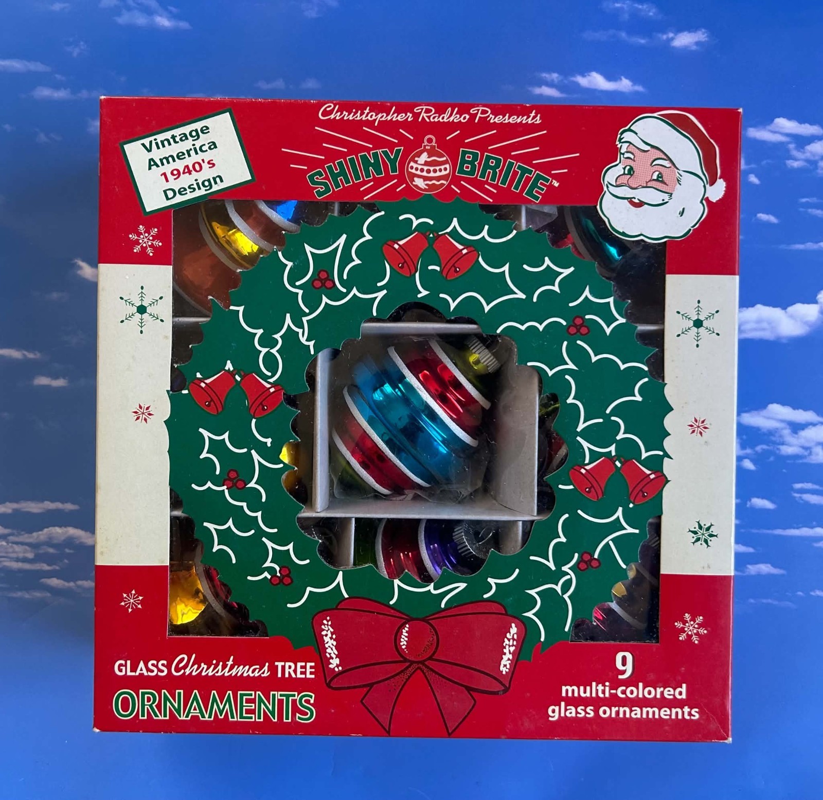Christopher Radko Shiny Brite JEWELED SHAPED ORNAMENTS  Set of 9 Christmas, UFO
