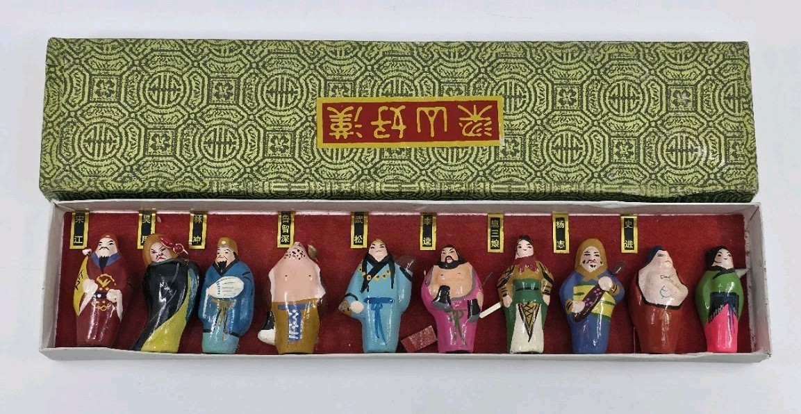 ​VINTAGE Chinese Water Margin 108 Heroes Liangshan Haohan Figurine Set 10 BOX