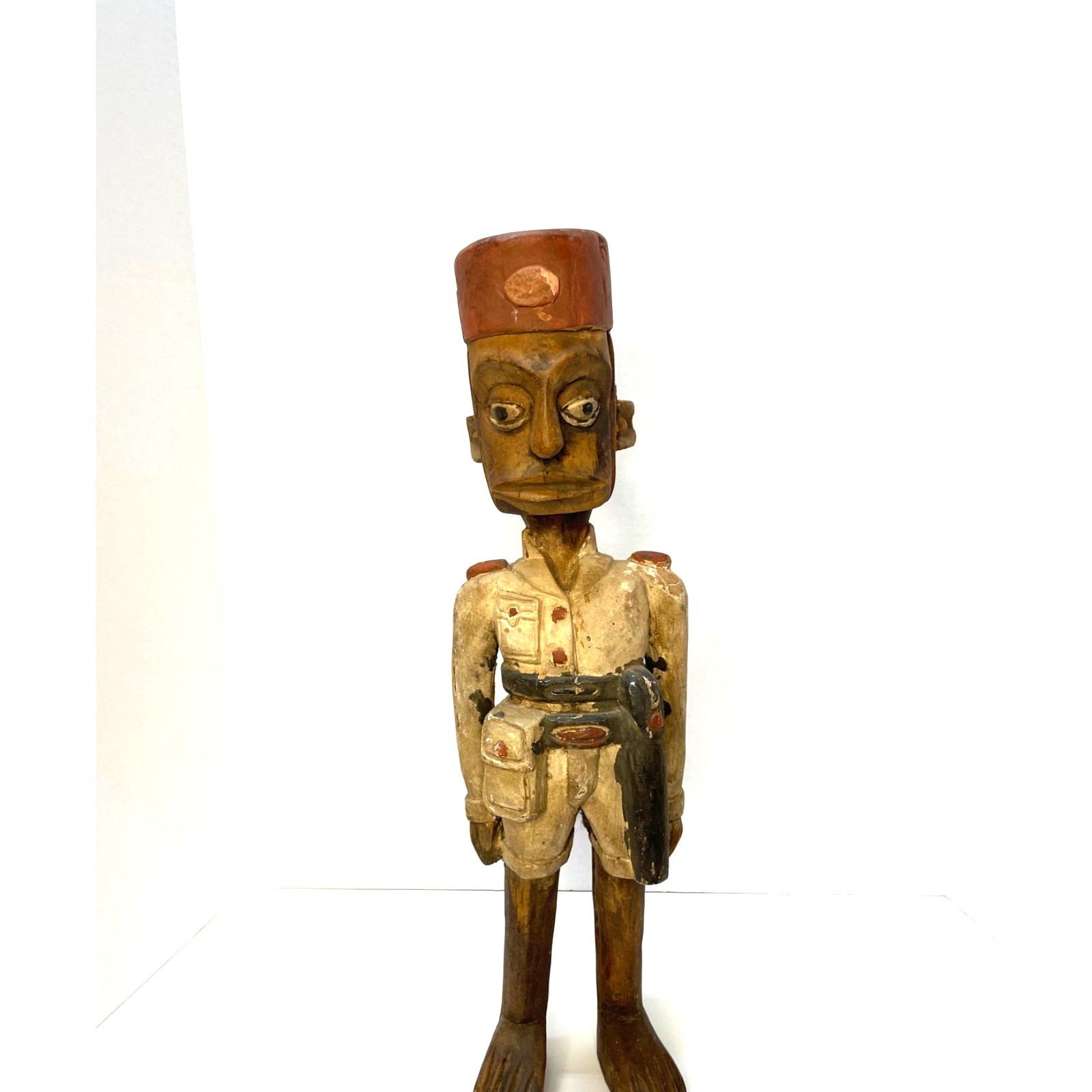 AFRICAN Wood Soldier VINTAGE 21 TALL