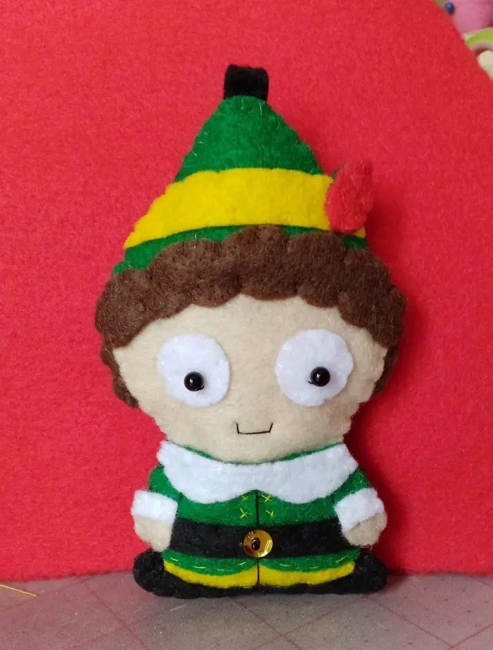 Handmade Felt Applique Ornament Inspired by Buddy the Elf
