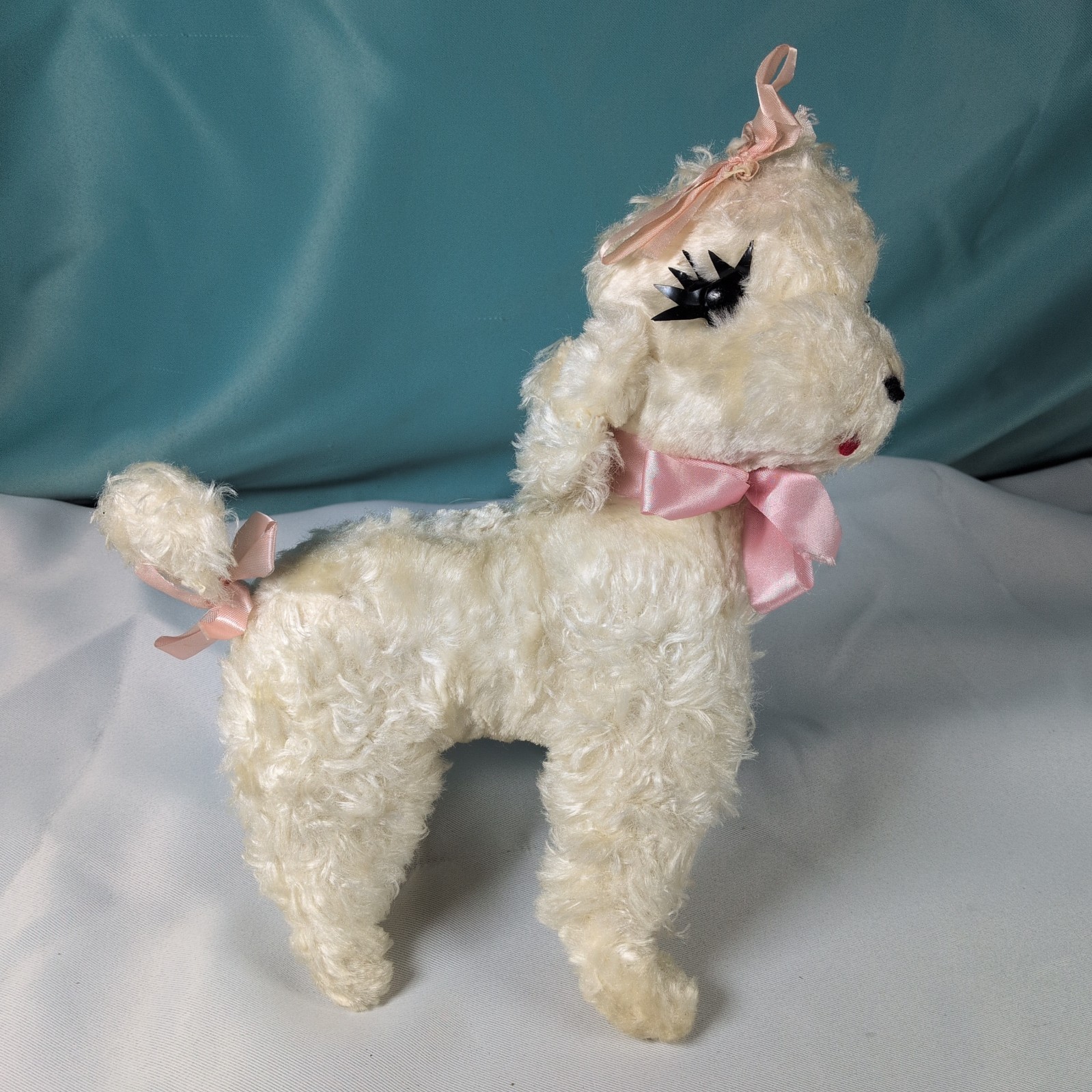 Vintage Rushton-Style Standing White Poodle Plush 9