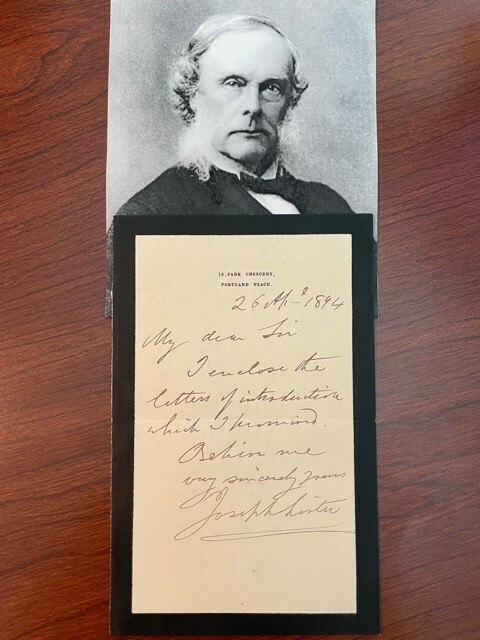 JOSEPH LISTER HANDWRITTEN LETTER SIGNED, ANTISEPTIC SURGERY PIONEER, PATHOLOGIST