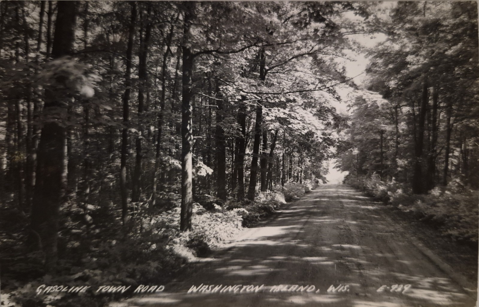 WI RPPC Gasoline Town Road Washington Island Wisconsin Real Photo Postcard c1938