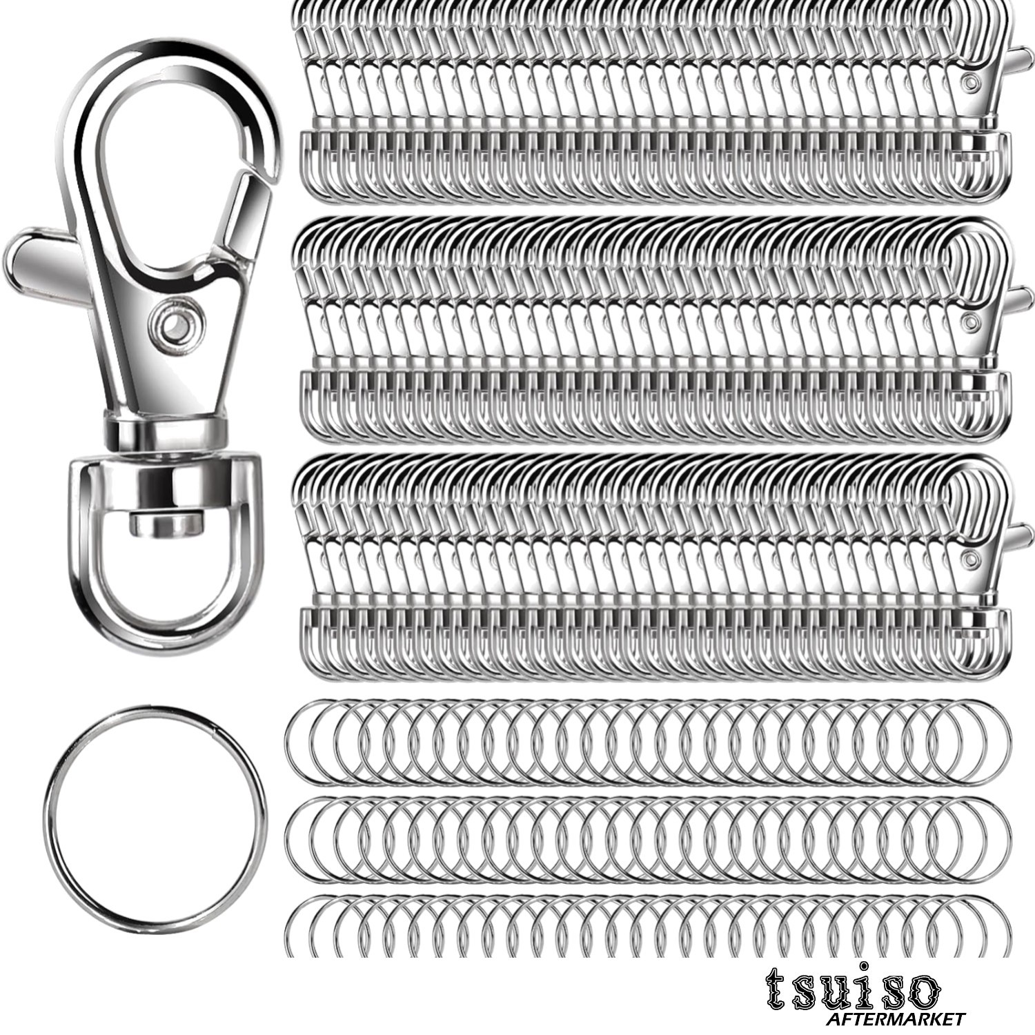 Exquisite 240PCS Silver Keychain Making Kit: Perfect for DIY Crafts & Jewelry