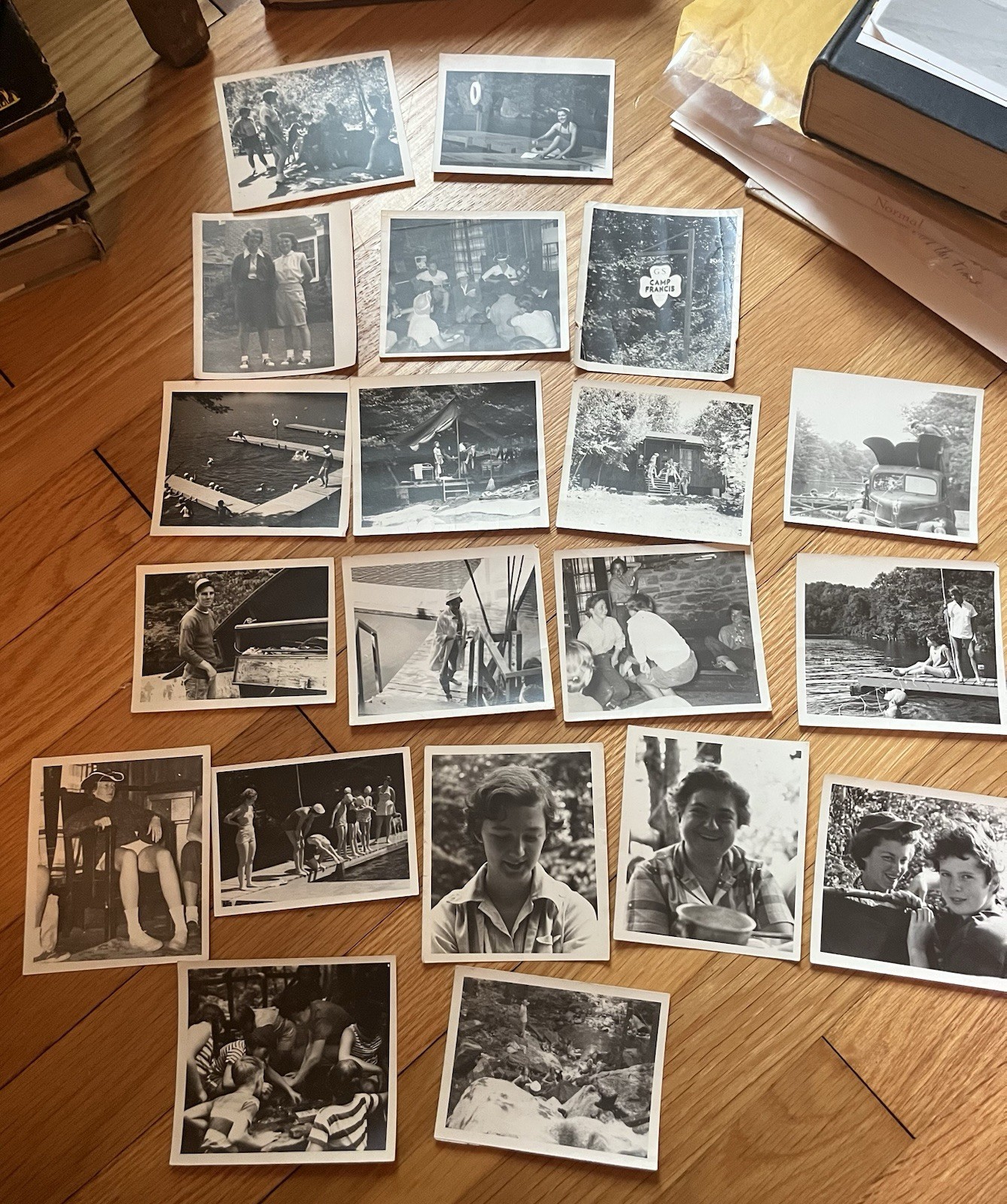 20 Photos 1950s CAMP FRANCIS Girl Scout Kent Connecticut Swimming Guitar Camping