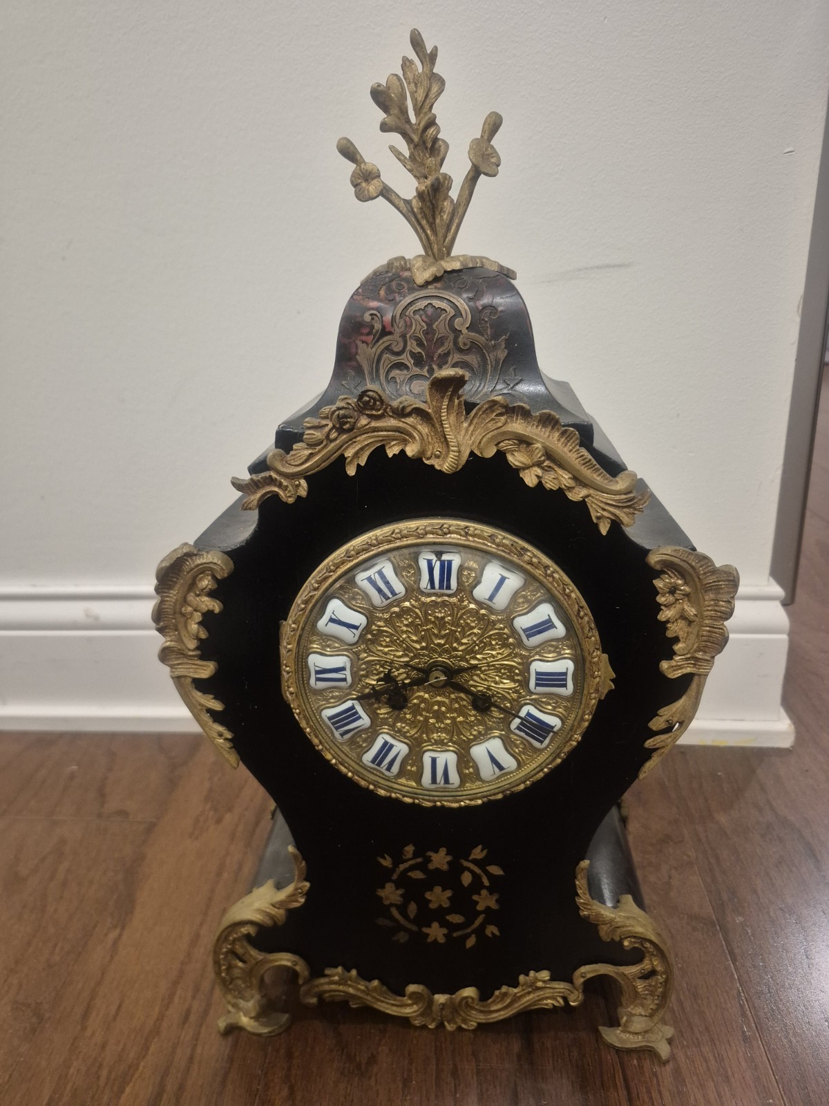 Antique 19thC French Japy Freres Boulle Mantel Clock - Louis XV Rococo - REPAIR