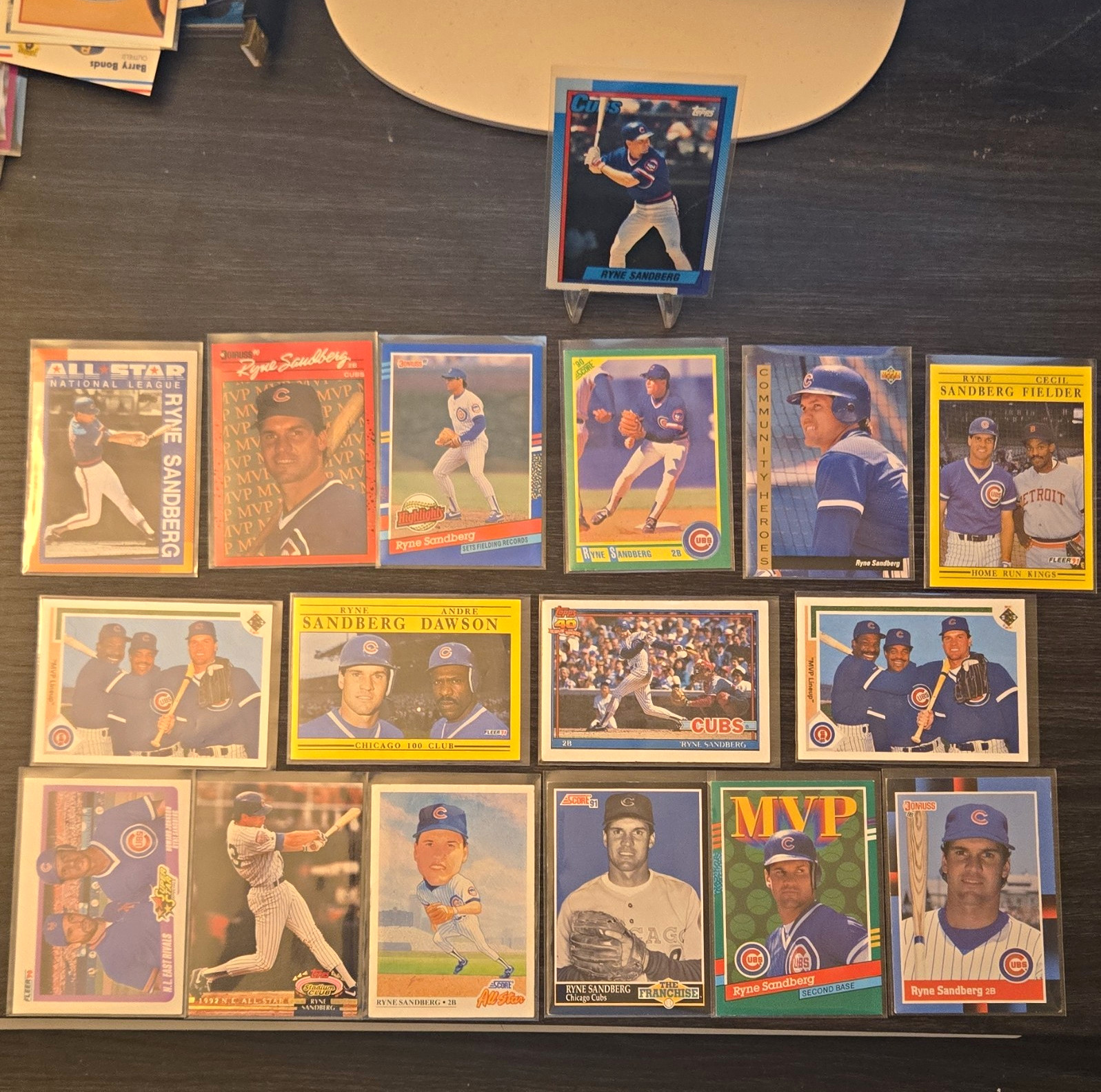 Ryne Sandberg 14-Card Lot 1990 All-Star/MVP/Community Heroes +1990 Topps