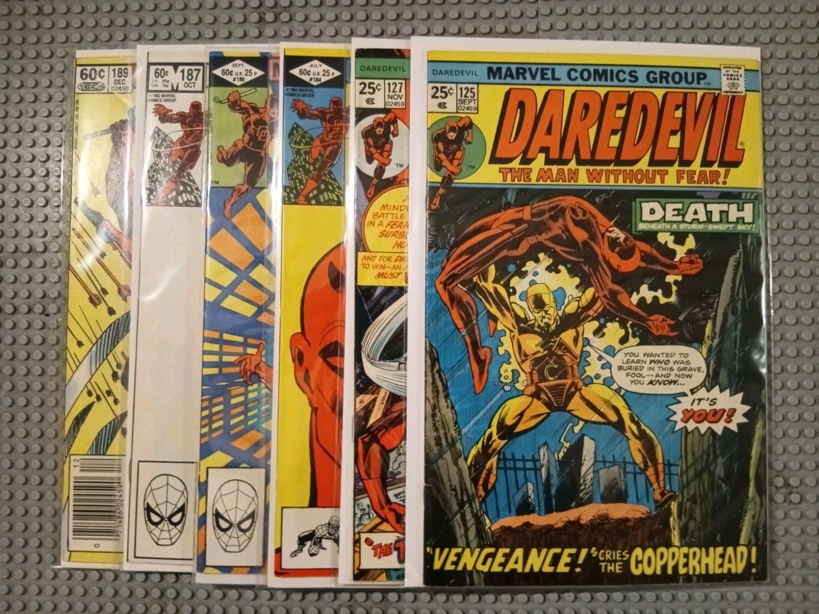 Marvel Daredevil Comics #125, 127, 184, 186, 187, 189 Vintage Lot