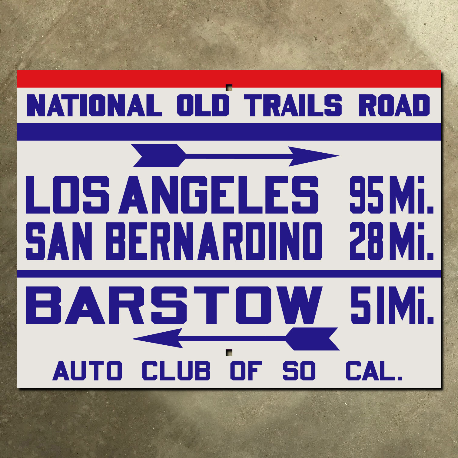 ACSC National Old Trails Road highway sign route 66 Cajon Pass California LA 20\