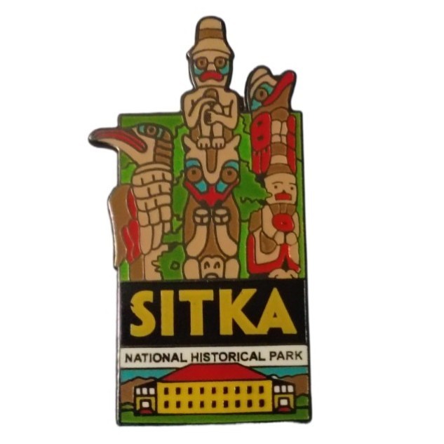 Sitka National Historical Park Alaska Totem Poles Scenic Travel Souvenir Pin