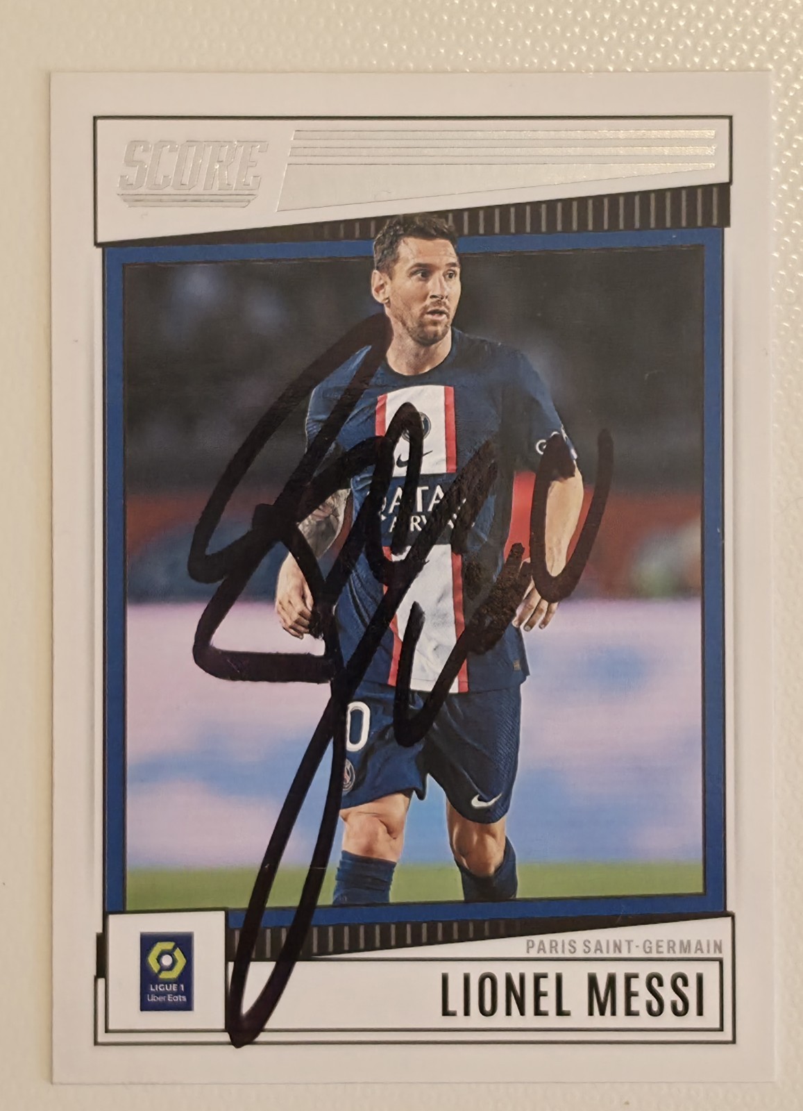 Panini Score 2022-23 Ligue 1 Messi PSG #146 Autographed Card