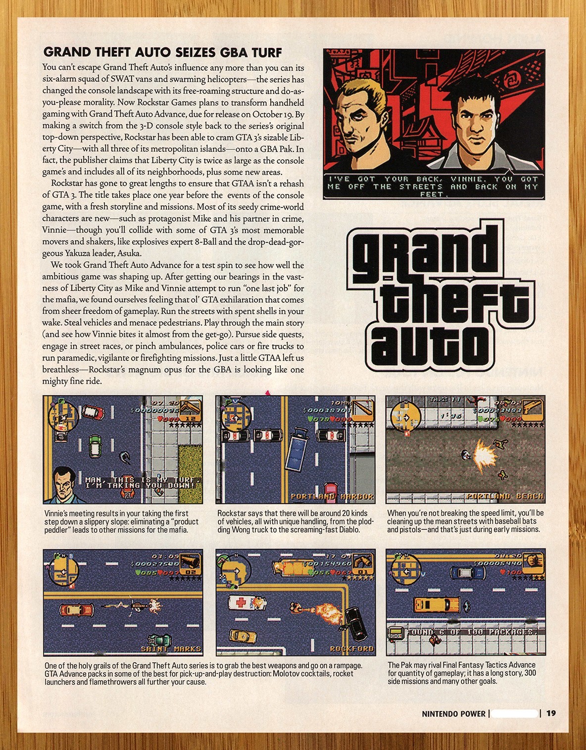 2004 Grand Theft Auto Advance Game Boy Advance GBA Print Ad/Poster Retro Art