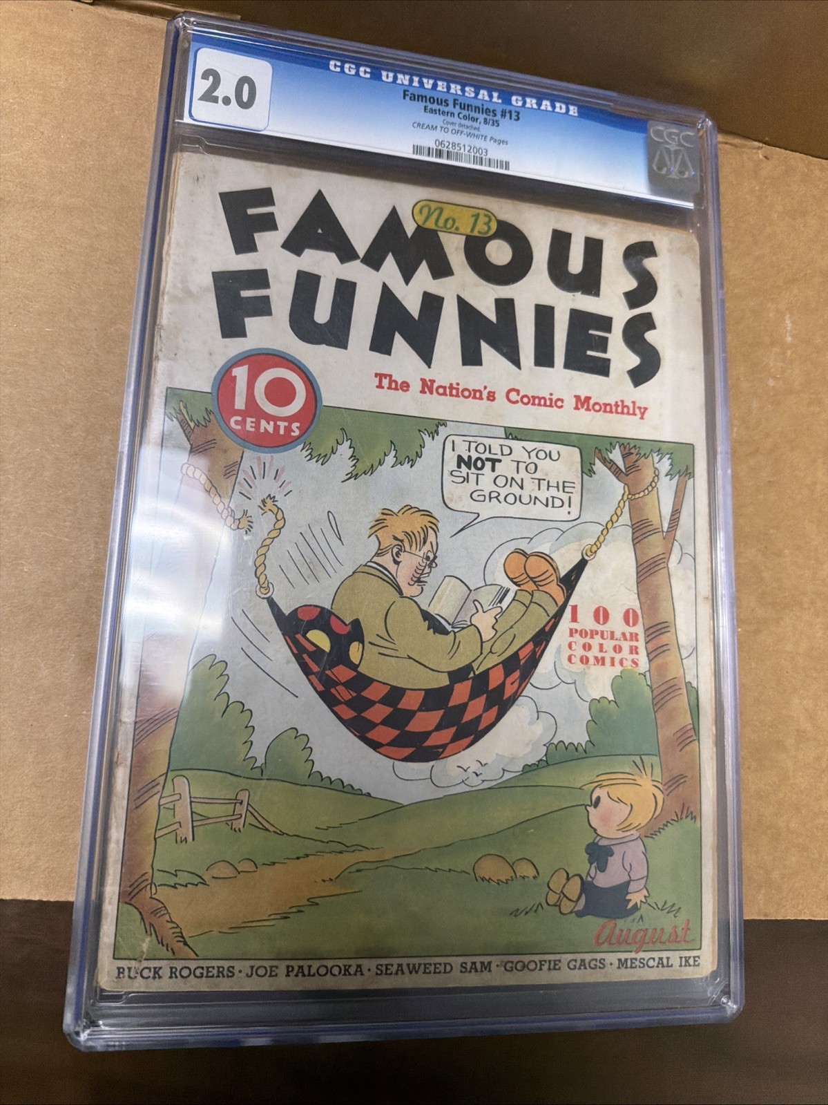 Very Early & Rare Comic Book CGC 2.0 Famous Funnies #3 Eastern Color 8/35