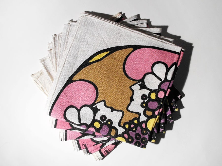 NOS Vintage PETER MAX Linen Napkin Set (6) 1968